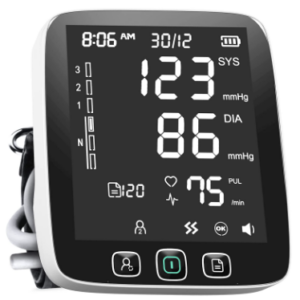 Vive Precision Blood Pressure Monitor Cuff Silver Backlit LCD Display  Pre-owned
